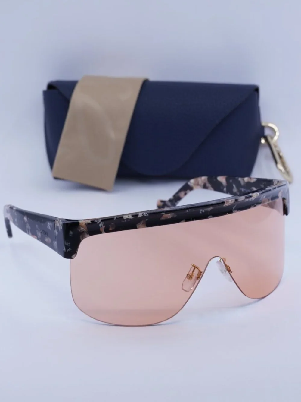 Loewe LW40034U 55S Shield Sunglasses – Colored Havana \ Bordeaux
